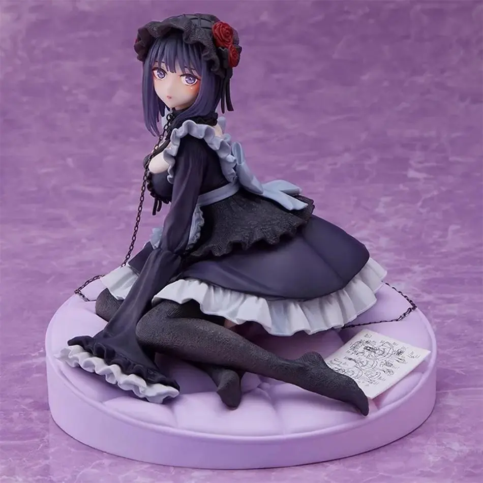 12cm Female My Dress-Up Darling Anime Figure - Black Maid Outfit Kitagawa Marin Action Figure with Anime Design, Cute Maid Style Shizuku Kuroe Collection Model Toy