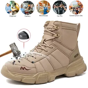 Steel Toe Work Shoes Breathable Working Shoes Man Safety Shoes Lightweight Puncture-Proof Safety Boots Outdoor work Protective Boots