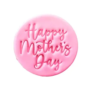 60mm letter happy mother's day plastic embosser stamp cookie cutter