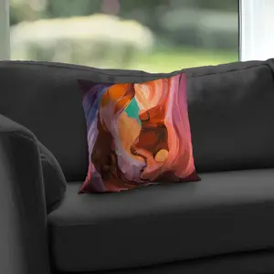 Begin Home Decor C1PT1414PGD0A1 14 x 14 in. Inside View of Antelope Canyon - Blue Twill Throw Pillow