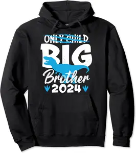 Only Child Big Brother 2024 Promoted T-rex Dinosaur Brother Pullover Hoodie - Jessicajon Shop 45B0CJ9XTJS7