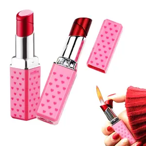 (Without Gas)2 Pcs Soft Flame Refillable Butane Lipstick Lighter, Novelty Adjustable Open Flame Lighter with Two Adjustment Sheet , Nice Gift for Girls,Women,Girlfriend on Birthday,Anniversary