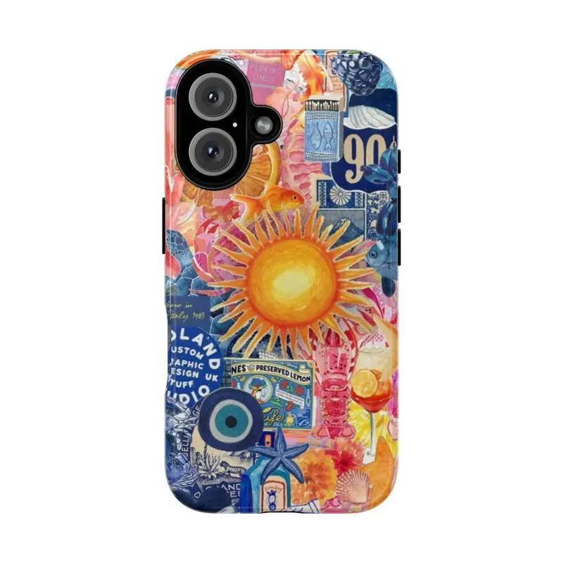 Collage 90s Vintage Phone Case, Gift for Her, Colorful Tough Phone Case, Wildfloral,phone Case Suitable for Iphone 11/12/13/14/15/16/17 Pro Promax Plus Air