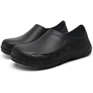 Para Cocina Hombres Non Slip Work Shoes Women Clogs Black Footwear for Kitchen and Office Indoor & Outdoor Unisex Flat Croc Style