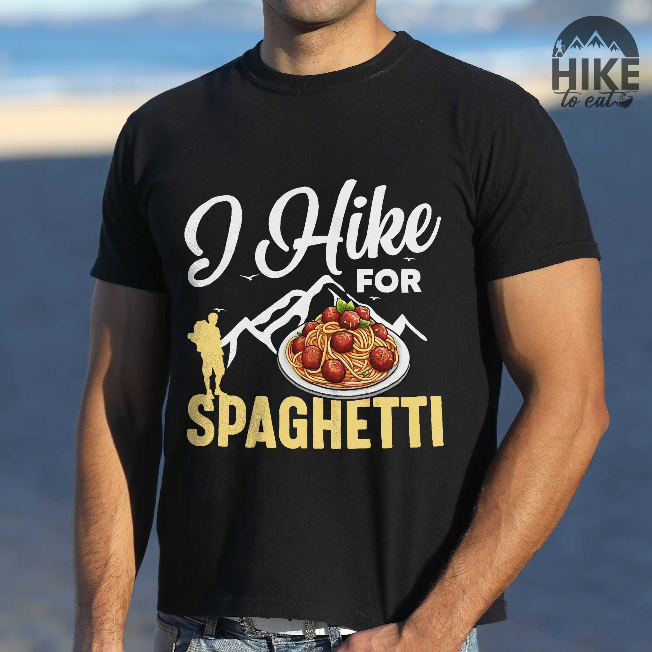 Spaghetti Strides - I Hike for Spaghetti Graphic Tee, Perfect Gift for Spaghetti Lovers and Hikers, Unisex 100% Cotton