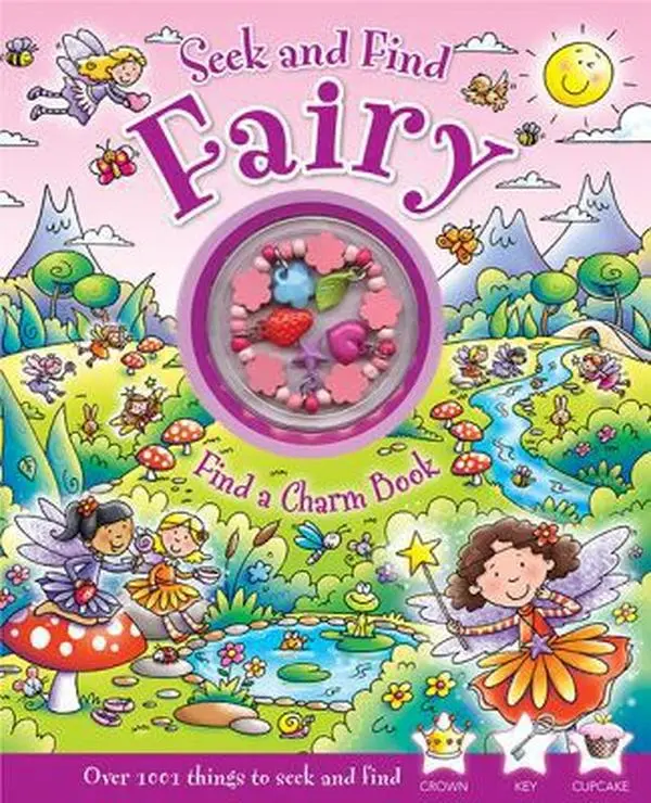 USED Rachel Elliot Seek-and-Find Fairy Hidden Images Children's Book with Charm Bracelet & Jasmine Party Decorations (Hardcover)
