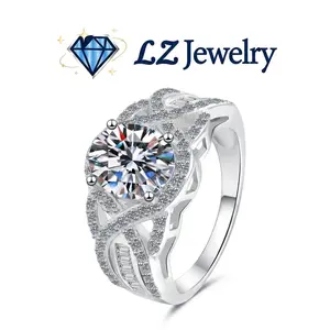 #08 (Oval Cut 2CT) 925 Sterling Silver Synthetic Moissanite Ring
