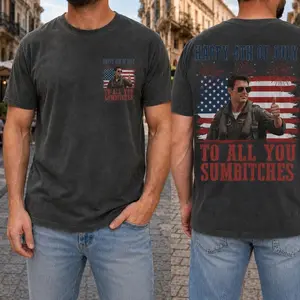 [FREE SHIP] Comfort Colors Happy 4th Of July To All You Sumbitches T-shirt, Maverick Tom Cruise Vintage America Tee, Retro USA Fighter Shirt