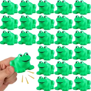 Rubber Frogs Squeak and Floating Rubber Bath Toy Baby Shower Swimming Bathtub Toy for Shower Frogs Bathtub Birthday Party Decoration Boys Girls Bath Supplies(24 Pcs,Frog)