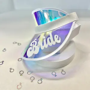 Holographic Bride Visor for Bachelorette Party, Bach Party, Girls Trip, Bridal Shower Pool Party, Girls Beach Trip Favor, Retro Sun Visor