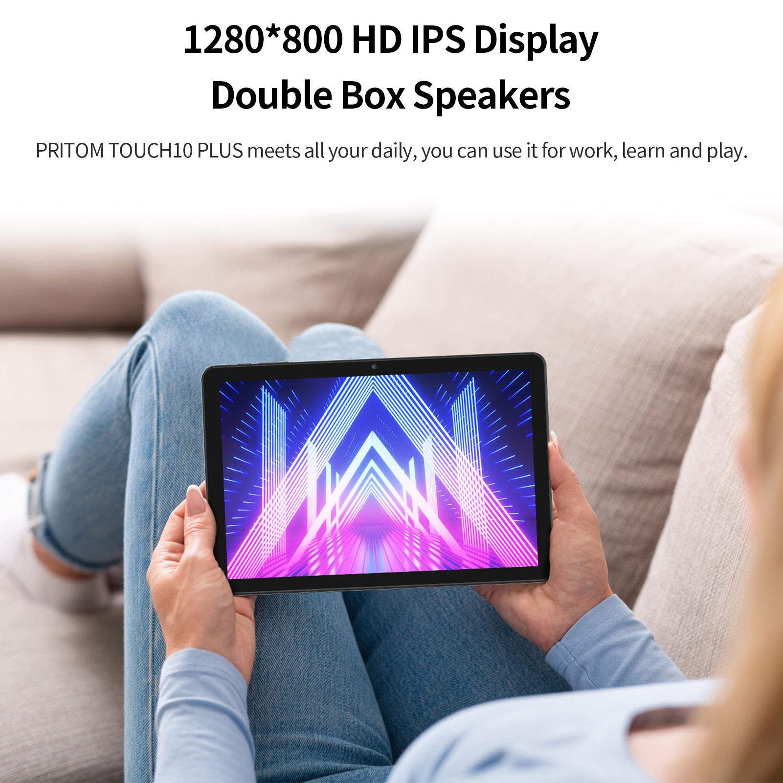 [Spring Glow Up] PRITOM 2026 Android 15 Tablet 12GB(4+8)RAM 64GB ROM With Bluetooth Audio Dual Cameras 2-in-1 Detachable Keyboard Set 10.1-inch Screen Perfect Valentine’s Gift & Back-to-School Gift