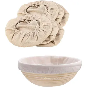 6 Packs Round Bread Proofing Basket Cloth Liner Rattan Baking Dough Basket Cover  Rattan Banneton Proofing Cloth (9 Inch) (Basket not included)