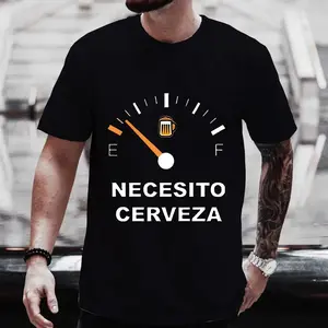 180g[100%cotton]Men'S Casual T-Shirt NECESITO CERVEZA Fun Men Tshirts Short Sleeve Tee Top Clothes For Summer Drinking Beer T Shirt Tops Gifts
