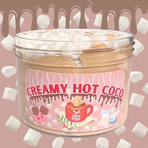 Creamy Hot Coco Slime, Thick and Glossy base with artificial marshmallows, hot coco scented Slime, crunchy texture Slime by Coco Cloud Slimes