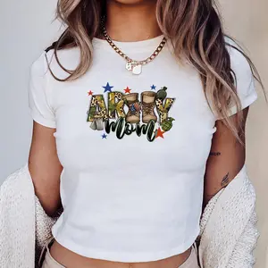 Army Mom Graphic Baby Tee, Military Family Tee, Patriotic Mom Shirt, USA Support Outfit