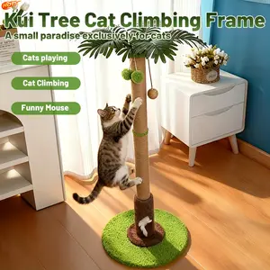 Cat Palm Tree Climber & Scratching Post,Durable Sisal ScratchingSurface, Multi-Level Cat Tower for Indoor Cats, Compact Kitten Activity Center for Apartment, Balcony, Holiday Christmas Gift,cat tree, Cat Tower
