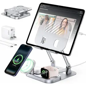 65W 5 in 1  Station for  Multiple Devices, with 30W  Wired  Stand for iPad/Tab, Foldable  Charger Design for Magsafe Charger for  17 16/ Watch/AirPods4