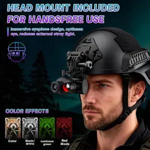 Head-Mounted Handheld Monocular Night Vision Device, Starlight-Level Sensor, 500-Degree Vision Compensation, 7ir Levels, 7x Optical Magnification