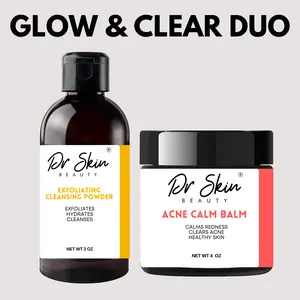 Dr. Skin Acne Clear Duo - Enzyme Cleansing Powder + Tallow Balm | Complete Natural Acne System