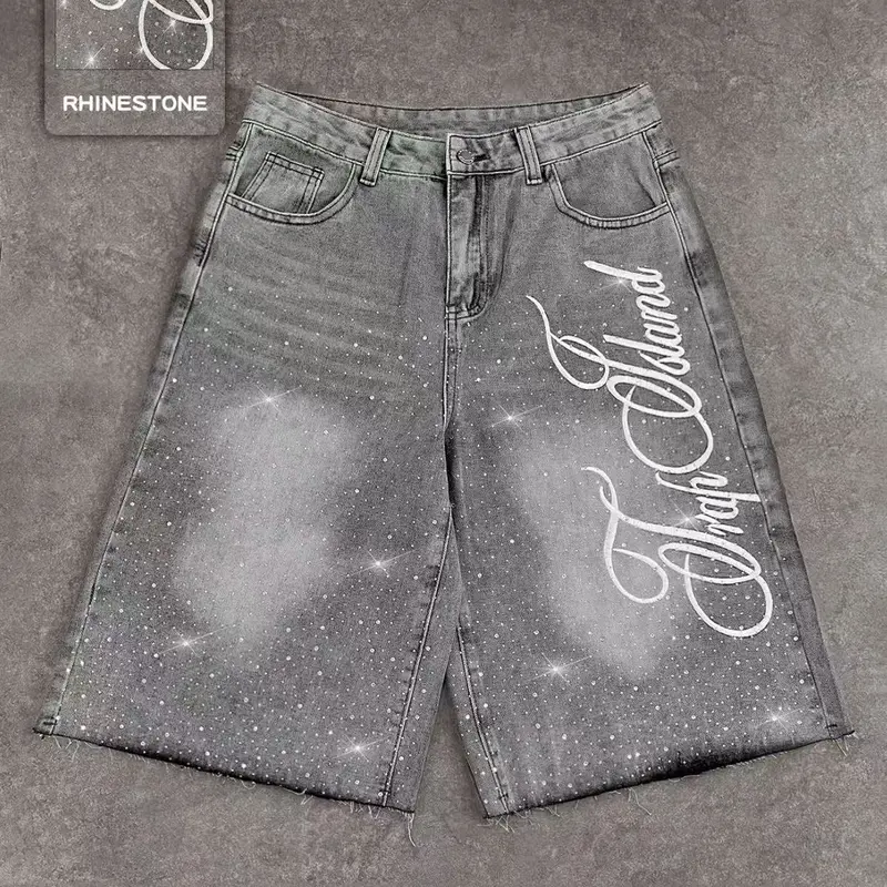 Men's High-Waist Studded Embroidered Denim Jeans - Casual Streetwear Clothing, Graphic Clothing, Button Fly, All-Season Daily Wear Menswear Bottoms (TikTok Shop)