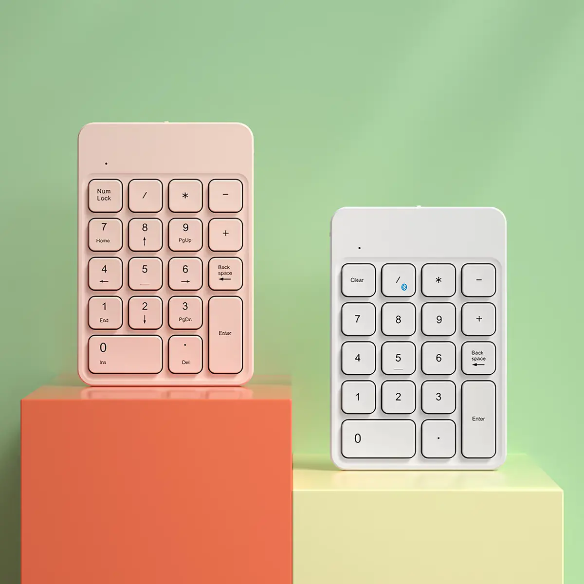 Rechargeable Bluetooth & USB Wired Numeric Keypad, Mini External Number Pad for Accounting Laptop