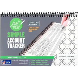 - Simple Account  - Big Checkbook  & Financial  - Debit Card  -   - 1 Pack, White, Wide Edition