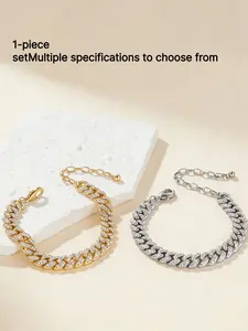 A fashionable and sexy Cuban ankle chain full of diamonds, suitable for daily wear, vacation and dating occasions, and also a surprising and exquisite small gift.