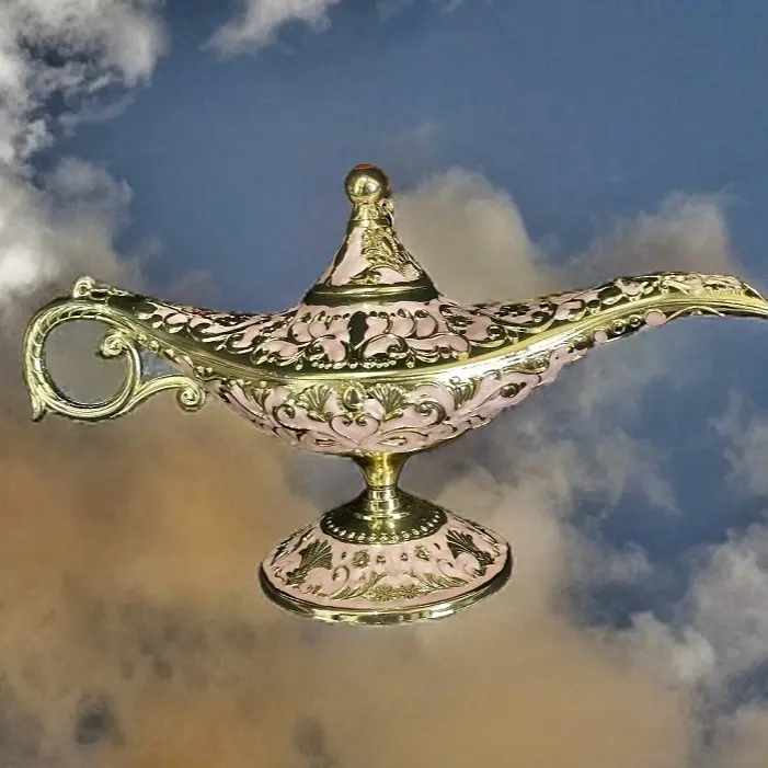 Lucky Aladdin magic lamp censer decoration light pink and gold color Gifts Ornaments