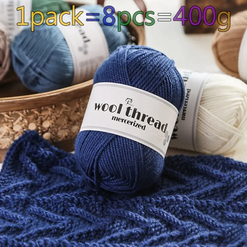 Pure Wool Yarn Ball, Medium Coarse Wool Thread for Handmade Knitting Autumn Winter Warm Sweaters Hats Scarves Gloves Shoes Crafts