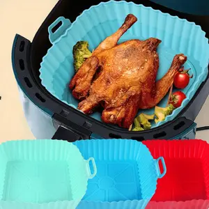 Pcs Air Fryer Liners Tray Square Silicone Non Stick Tray Reusable Easy Clean Air Fryer Accessories Suitable for Halloween Parties Home Kitchen Baking Carnival Parties Mixed Colors