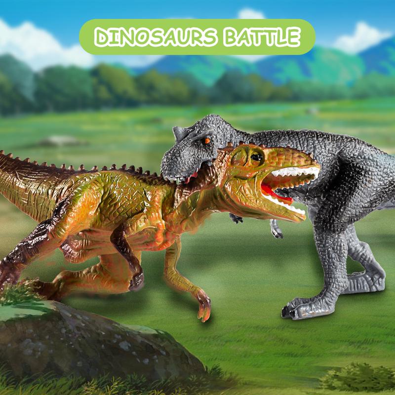 7 In 1 Dinosaur Transporter Truck CarToy Set with Mini Dinos & Cars,Light & Sound,Christmas Birthday Gift