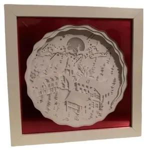 Christmas Shadow Box Winter Wonderland LED Lighted Decor Handcrafted 8x8 Frames with Battery Operated Lights Ideal for Christmas Ornaments and Gifts