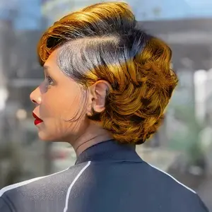 13X4 Lace Front Body Wave Lace Wig Human Hair Wigs Free Part Curly Short Pixie Cut Bob Style Wigs for Women