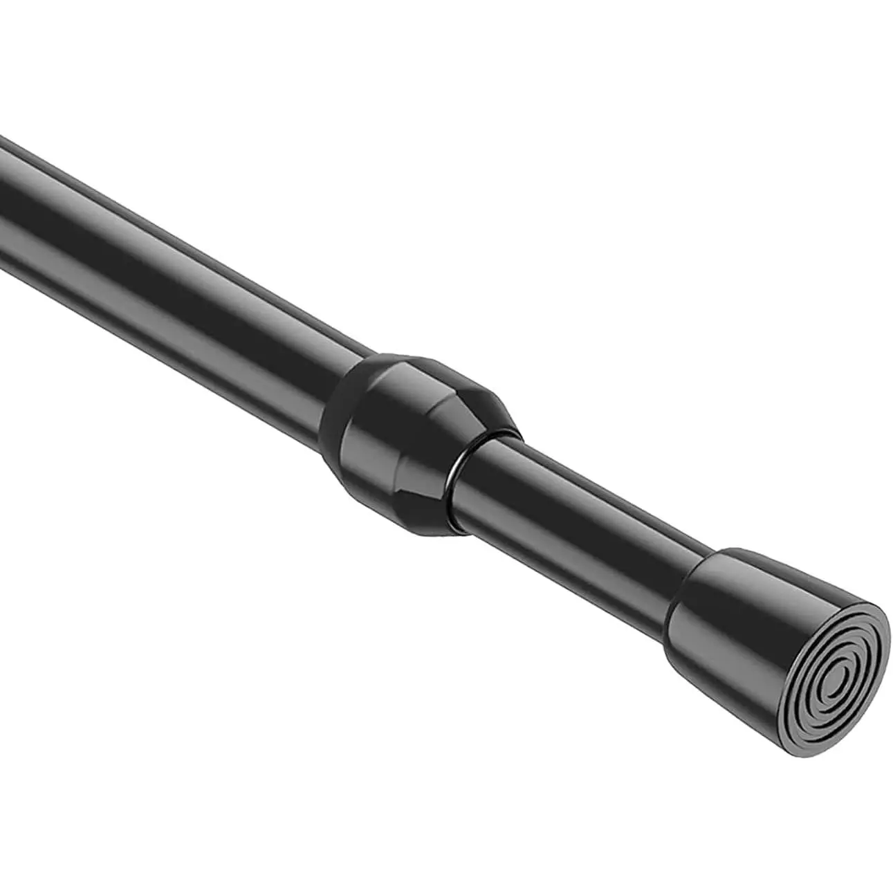 1Pack Spring Tension Curtain Rod 26-39 inch Black Adjustable Spring Rod Extendable Tension Rod For Kitchen, Bathroom, Window, Bookshelf,Closet.