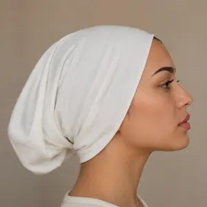 Muslim Women's 100% Cotton Hijab Underscarves - Modest Pastel Undercaps for Clothing Fit, Modesty Needs, Muslims' Women's Clothes Beige Formal