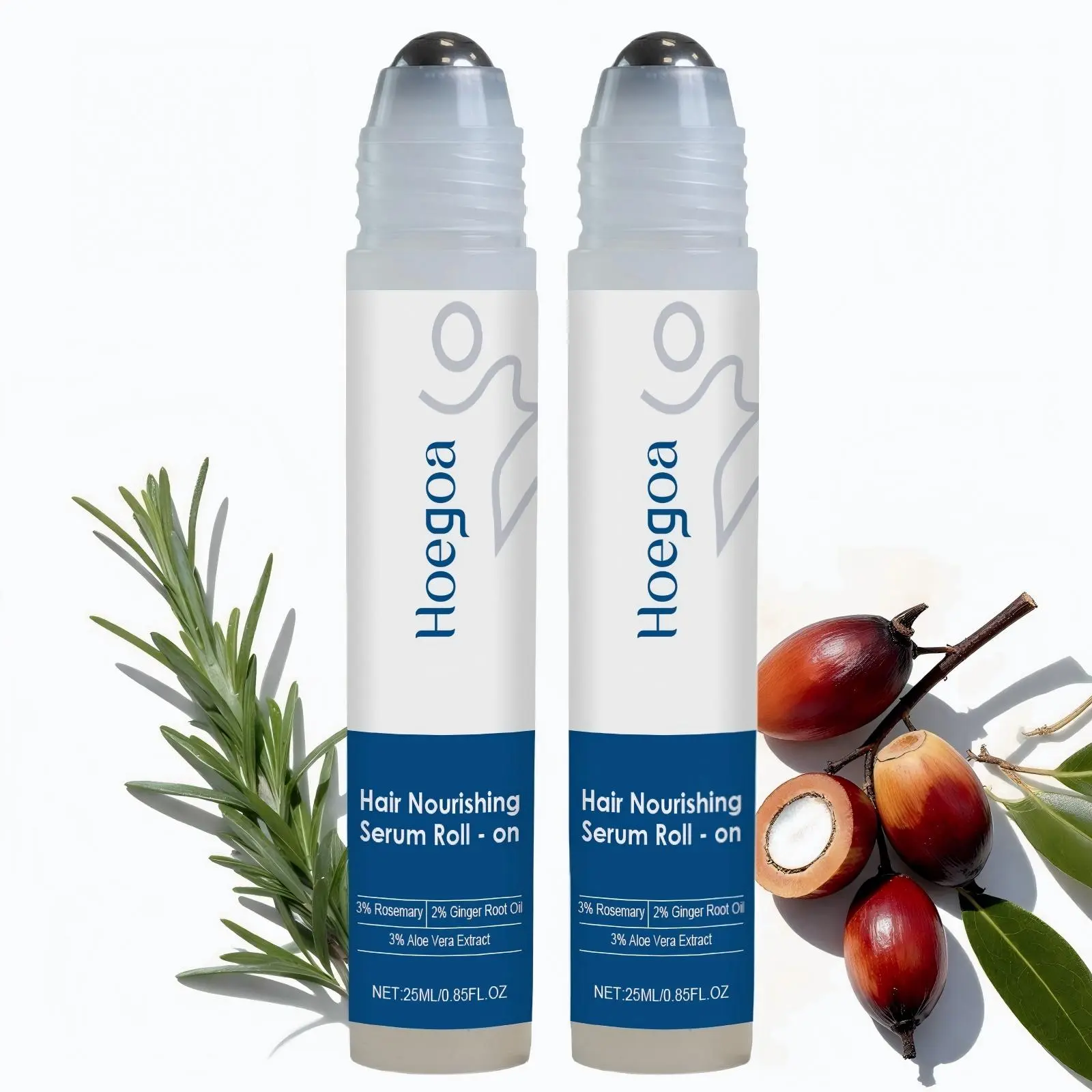Hair Nourishing Serum Roll-On 2 Counts Set, Hair Revival Serum, Rosemary Oil for Hair Growth, Plant Essential Oils Extract, Natural Hair Care, Supports Thicker Fuller Hair, Suitable for Men & Women