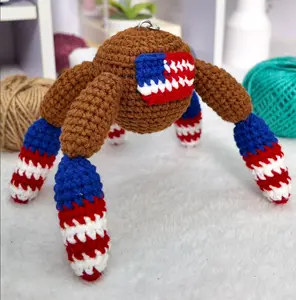 Patriotic Rocky Amaze Crochet, Project Hail Mary Keychain, Amigurumi Rocky Plush, Cute Handmade Gift, Sci-Fi Fan Gift