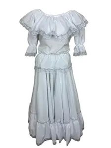 Colombian White Cumbia Dress - Handcrafted Tradition