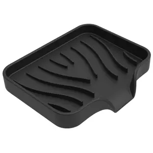 Silicone Soap Box Self Draining Rectangular Dish Bathroom Tray for Kitchen Hotel Home Pad Container