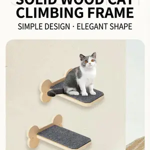 Large Wooden Wall-Mounted Cat Steps, Furniture, Home, Shelf, Stairs, Habitat, Durable Pet Ladder, Ideal for Cats & Kitties