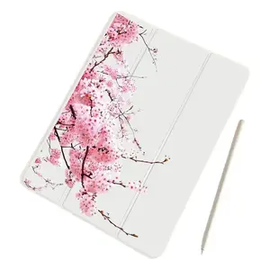 Case for Apple iPad Protective Case Y-Fold Pink Flower for iPad 10.2inch Case 2021 Standable Tablet Case for iPad 9 Cartoon Air 5 with Pen Slot 12.9 Apple 2020 Transparent Case Shockproof iPad 11 Inch (M3) / for iPad 11 (A16)