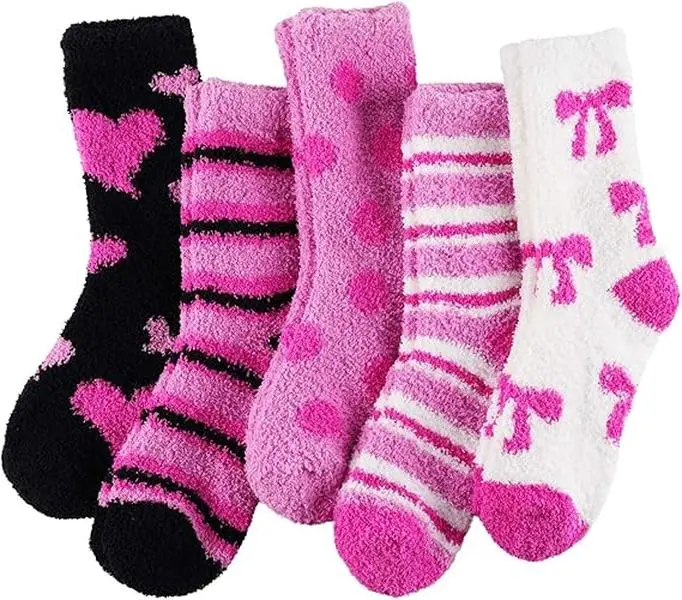 HalloweenFall Gift Fuzzy Socks for Women Fluffy Cozy Slipper Socks Fall Halloween Socks Gifts Pumpkin Slippers