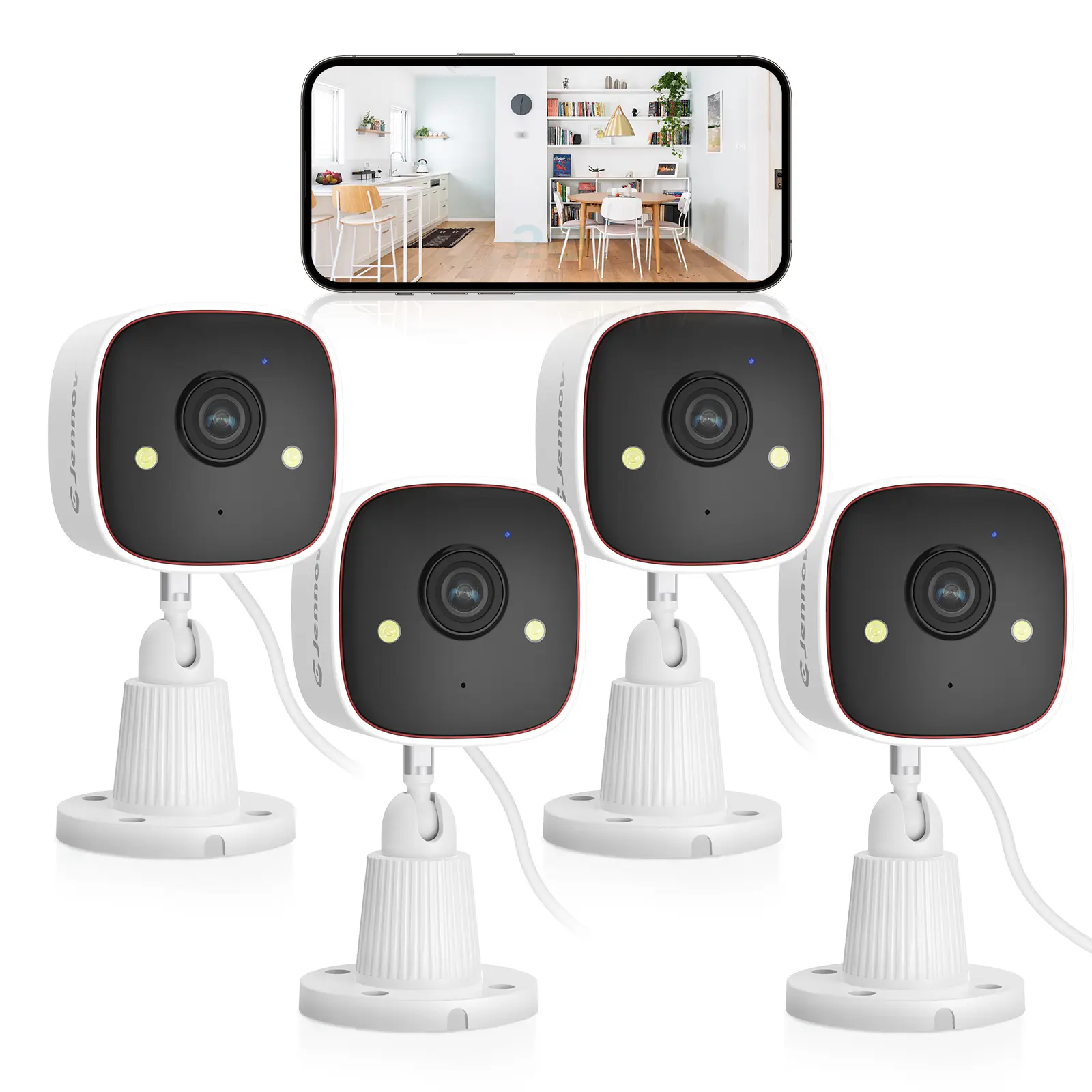 Jennov Indoor Security Cameras  WiFi , 2K HD Color Night Vision/AI Human Motion Detection /2-Way Audio/IP66 Waterproof Monitor Security Camera for Home ,camara de seguridad,baby camera monitor