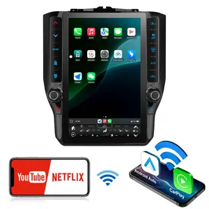 IYING Car Stereo Radio for 2019-2024 Dodge Ram 1500 2500 3500 Truck Car with 8 Cores 4+64G 12 inch Vertical Touchscreen Support Wireless CarPlay Android Auto GPS Bluetooth FM SWC