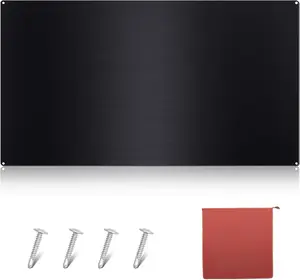 Stainless Steel Backsplash Range Hood Stove Backsplash  Stainless Steel Sheet for Kitchen Wall Splatter Metal Wall Panels with Screws and Hanging Towel(Black,2436 Inch)