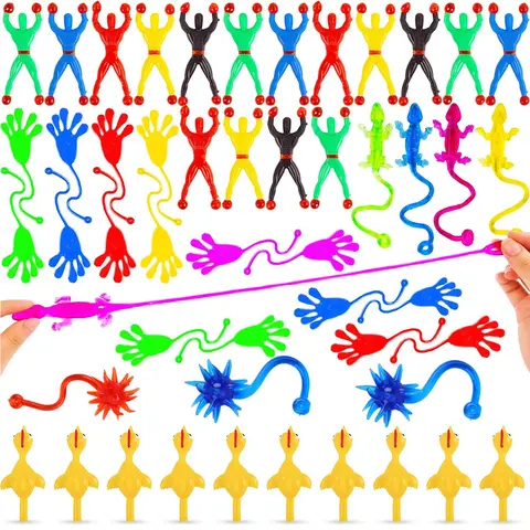 4PCS Stretchy Sticky Toy Party Favors Sticky Wall Climber Rolling Men Window Crawlers Party Favors for Kids for Party Favors Activity Gift