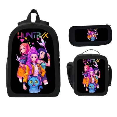 Girls Backpack Cute Bear 3Pcs Backpack Sets With Lunch Bag