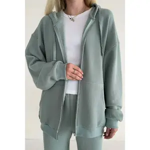 Sundays Waffle Knit Hoodie in Pistachio