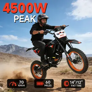 Electric ebike, 60 Miles Range, 70KM/H Max Speed, 3 Gears Throttle Mode, Double Suspension & Dual Hydraulic Brake, 14''/12'' All-Terrain Off-Road Tires, Off-Road Electric Ride, Perfect Gift for Adults Teens
