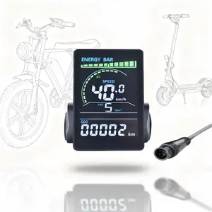 M6c 6pin Waterproof Interface LCD Display for Electric Bicycles, Ip65 Water-Resistant, Compatible with Fat Tyre E-Bikes & Scooters